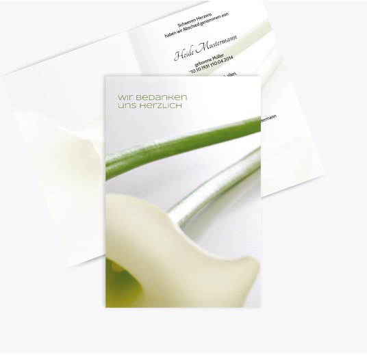 Dankeskarte Calla Weiß 114x170mm