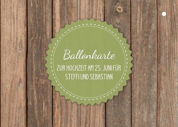 Ansicht 2 - Ballonkarte Vintage Holz