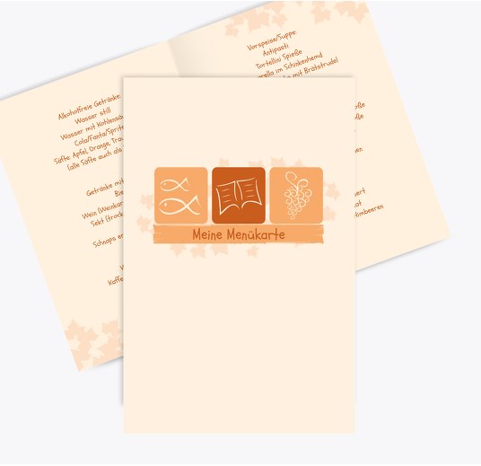Menükarte zur Konfirmation Blatt dunkelorange 148x210mm