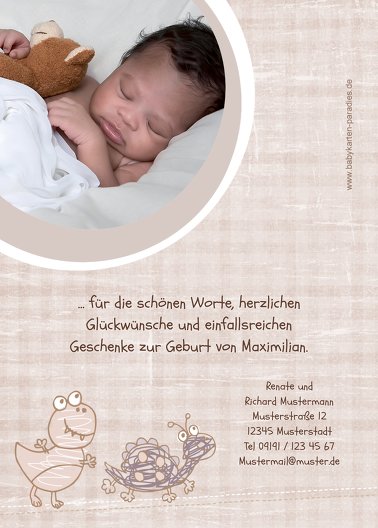 Ansicht 3 - Baby Dankeskarte Schildi