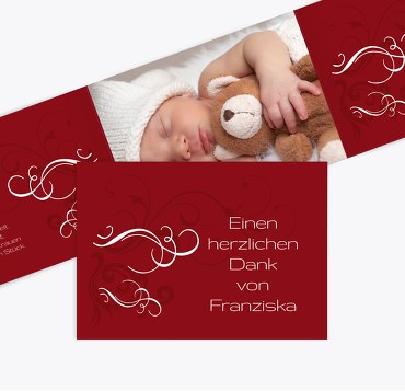 Tauf Dankeskarte Schnörkel