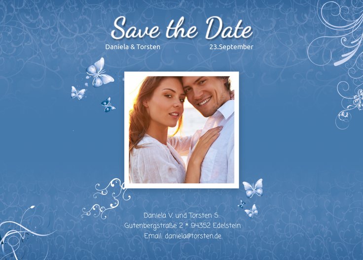 Ansicht 2 - Save-the-Date butterfly