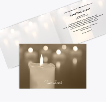 Dankeskarte Kerzenlichter quer