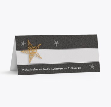 Tischkarte curly star