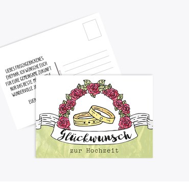 Glückwunschkarte zur Hochzeit Ringe