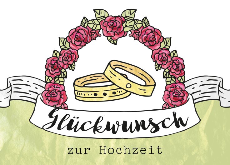 Ansicht 2 - Glückwunschkarte zur Hochzeit Ringe