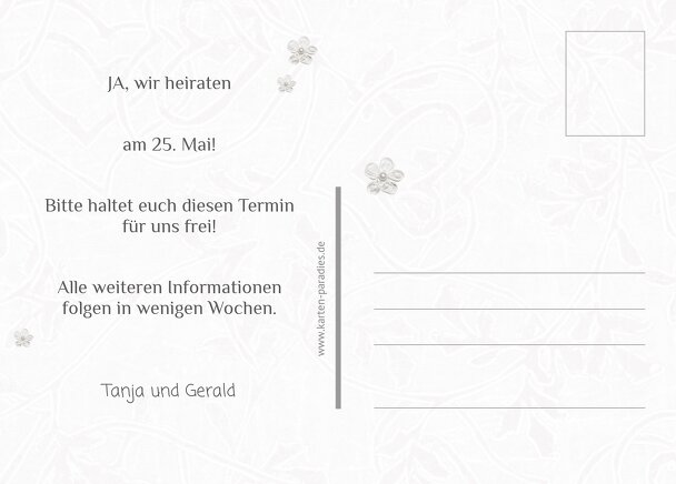 Ansicht 3 - Hochzeit Save-the-Date sanfte Blüte