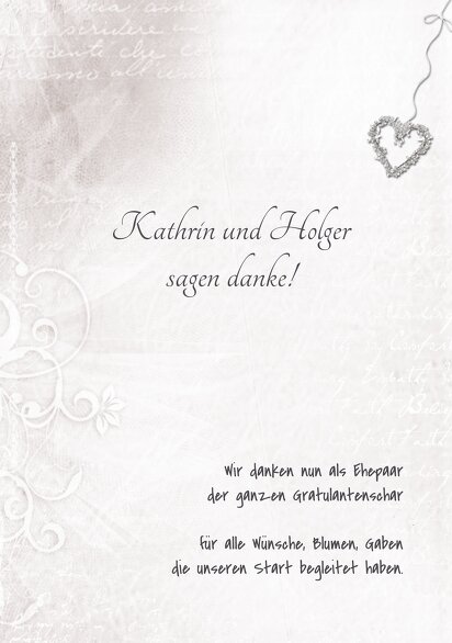 Ansicht 4 - Hochzeit Dankeskarte 2 glamour heart