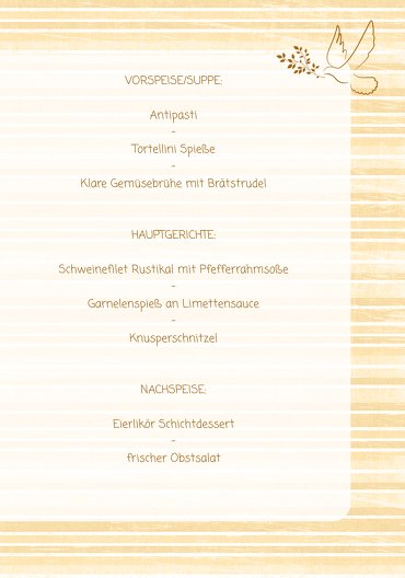 Ansicht 5 - Menükarte Konfirmation Taube 2