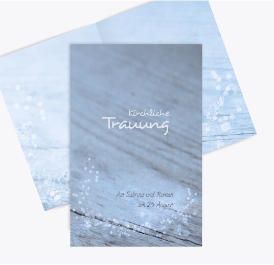 Hochzeit Kirchenheft Umschlag Eheringe MattBlauDunkler 148x210mm