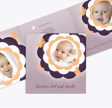 Baby Dankeskarte Blütenzauber