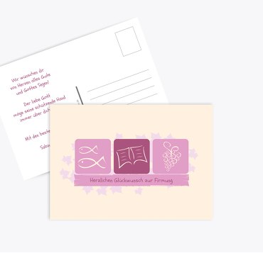 Glückwunschkarte zur Firmung Blatt