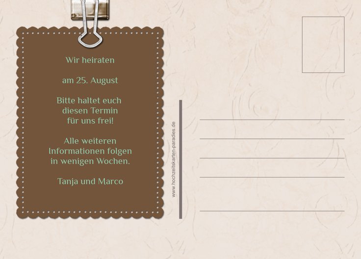 Ansicht 3 - Save-the-Date Liebesnachricht