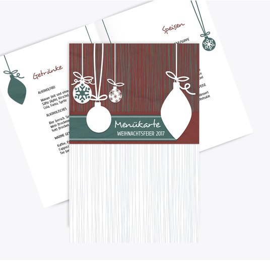 Menükarte Moderne Kugeln Dunkelrot 148x210mm