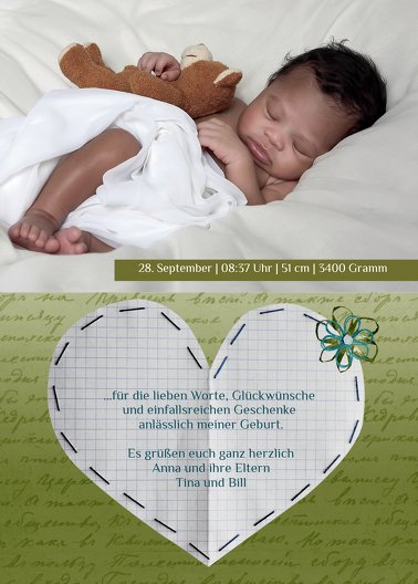 Ansicht 3 - Baby Dankeskarte Schnipp-Schnapp