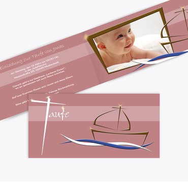 Einladungskarte Schiffchen auf Wellen