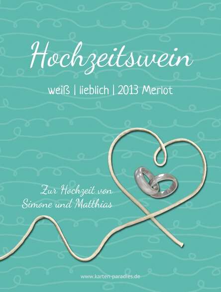 Ansicht 2 - Hochzeit Flaschenetikett erfüllte Liebe