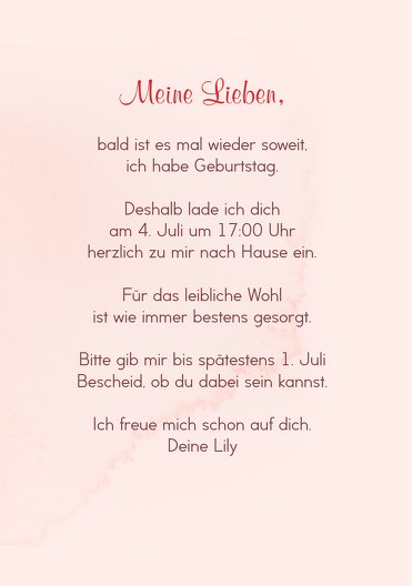 Ansicht 5 - Geburtstagseinladung Aquarell Rosen 70 Foto