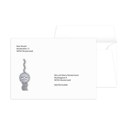 Umschlag Schifffahrt Blauheller 161x114mm