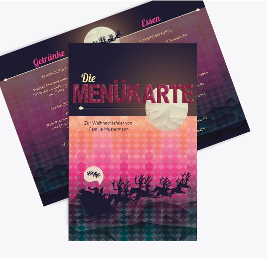 Menükarte Ho Ho Ho Pink 148x210mm