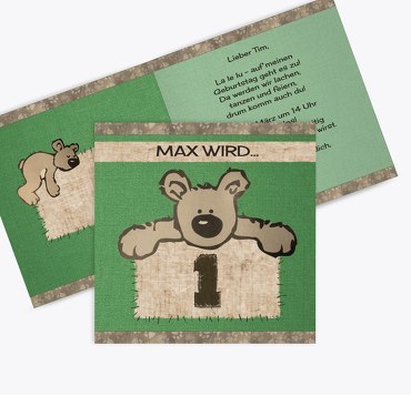 Einladungskarte Kuschelbärchen