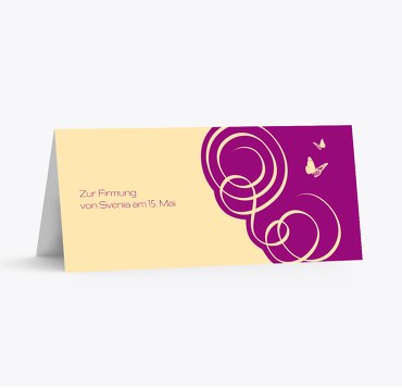 Firmung Tischkarte Butterfly