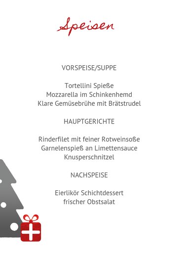 Ansicht 5 - Weihnachtsmenükarte Geschenkebaum