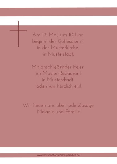 Ansicht 3 - Einladungskarte zur Konfirmation Kreuz