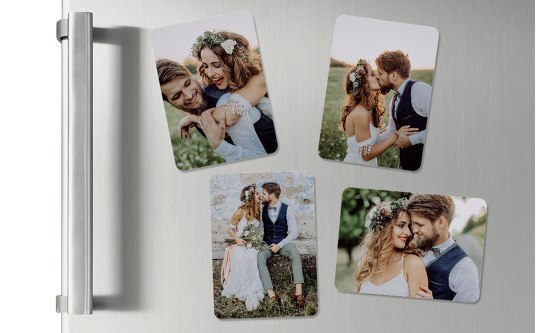 Hochzeits-Magnete mit Bildern Weiß 55x77mm