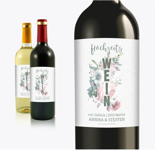 Flaschenetikett Verträumt DunkelgrauGrün 90x120mm