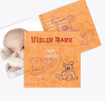 Baby Dankeskarte Teddy-Star
