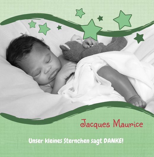 Ansicht 3 - Baby Dankeskarte Sternenwelle