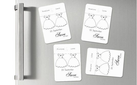 Magnet dresses Weiß 55x77mm