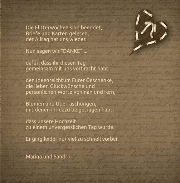 Ansicht 5 - Hochzeit Dankeskarte Herzensgedicht