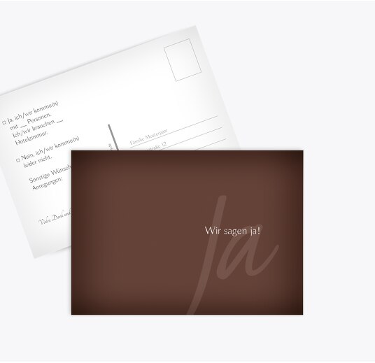 Hochzeit Antwortkarte ewige Verbindung braunmatsch 148x105mm