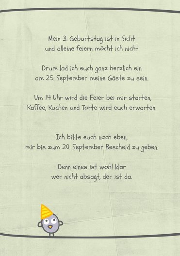 Ansicht 4 - Einladung zum Geburtstag Vogelfest