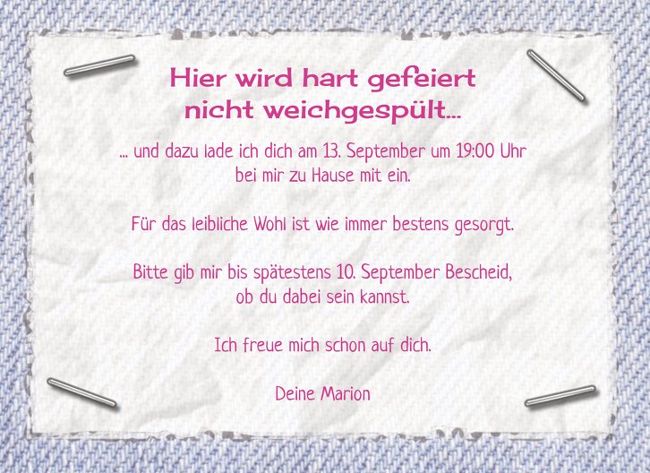 Ansicht 5 - Einladungskarte Waschzettel 60
