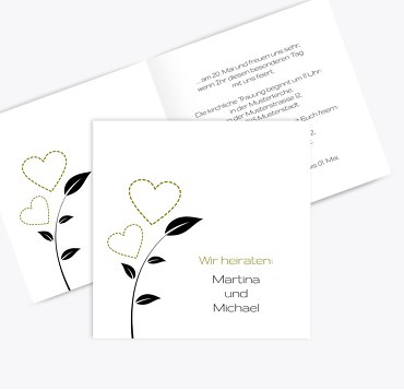 Hochzeit Einladung Herzblume