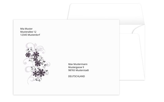 Umschlag Ranke Liladunkel 161x114mm