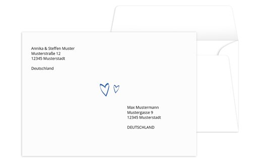 bedruckter Umschlag Buchstabenrätsel Blau 161x114mm