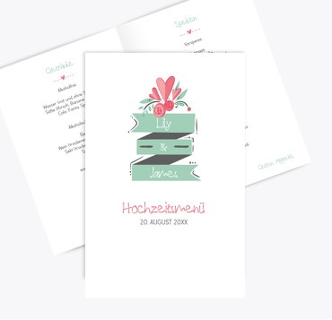Hochzeit Menükarte Du & Ich