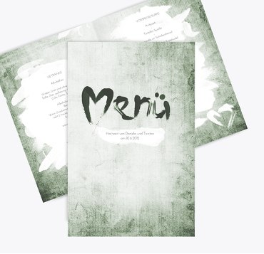Hochzeit Menükarte Du + Ich = Liebe