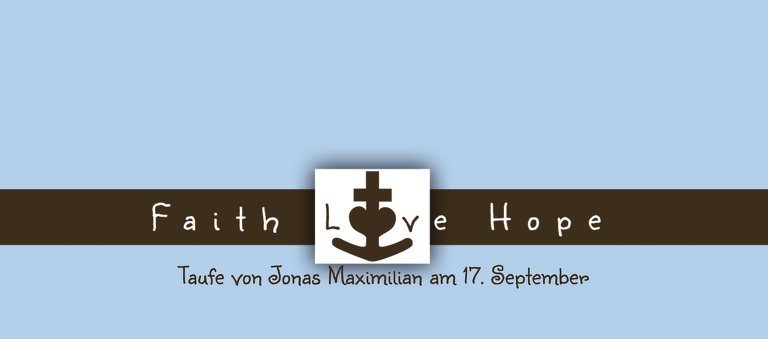 Ansicht 3 - Taufe Tischkarte faith love hope