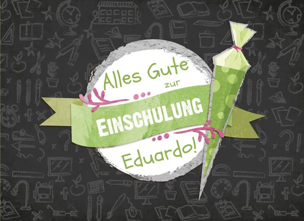 Ansicht 3 - Glückwunschkarten Einschulung Tafel