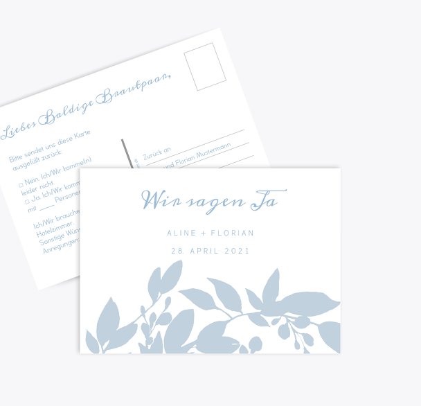 Hochzeit Antwortkarte Blauregen