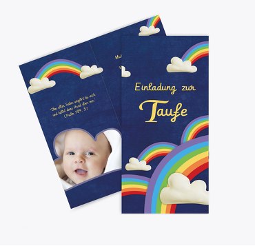 Taufkarte Regenbogenfantasie
