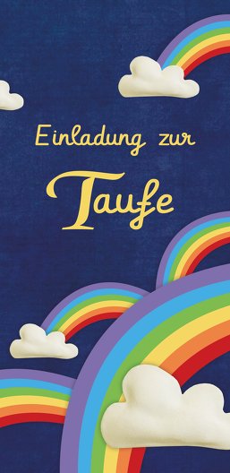 Ansicht 3 - Taufkarte Regenbogenfantasie