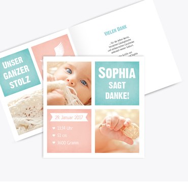 Baby Dankeskarte Stolz