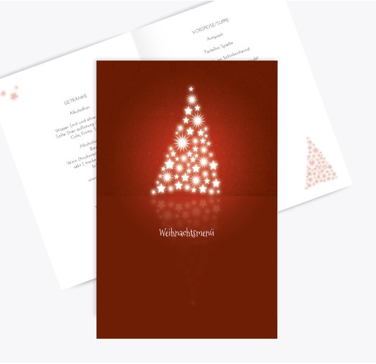 Menükarte Spiegelbaum WeinRot 148x210mm