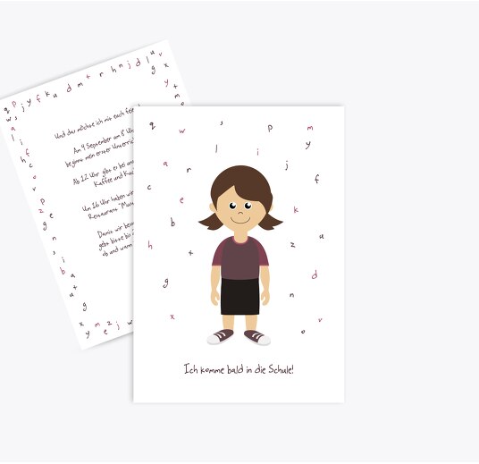 Einladung Einschulung Mädchen Lila 105x148mm